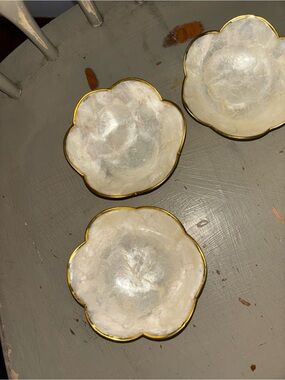 Capiz.  Gold rimmed Mother of pearl dishes